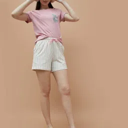 Ginger by Lifestyle Off White Striped Shorts image 4