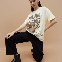 Ginger by Lifestyle Beige Printed T-Shirt image 4