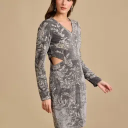Kazo Grey Embellished Dress image 4