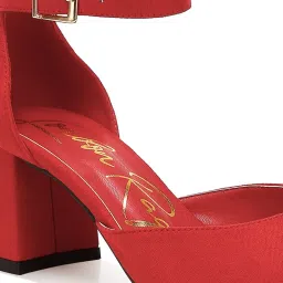 London Rag Women's Red Ankle Strap Sandals image 4