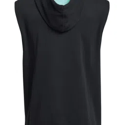 Under Armour Black Cotton Loose Fit Printed Hooded Sweatshirt image 4