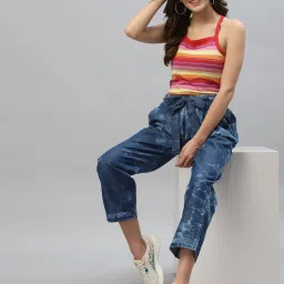 KASSUALLY Blue Relaxed Fit High Rise Jeans image 4