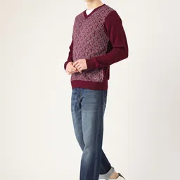 Parx Men Self Design Acrylic Pullover image 4