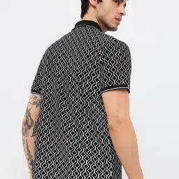 Spykar Men Black Slim Fit Printed Half Sleeve Casual T-Shirt image 4
