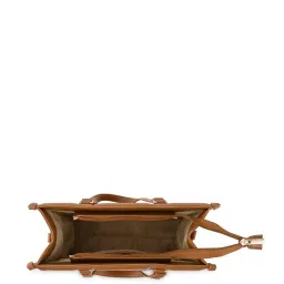 Fastrack Tan Faux Leather Quilted Handbag image 4