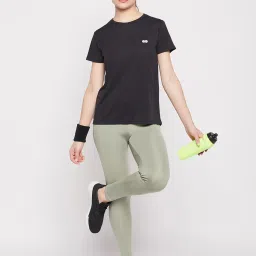 Clovia Black Active T-Shirt image 4