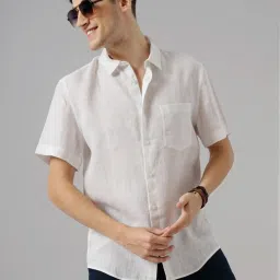 Celio White Linen Regular Fit Shirt image 4