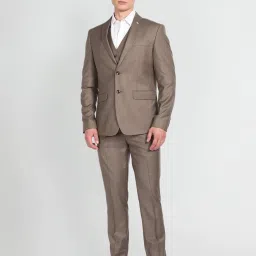 Arrow Mid Brown Regular Fit Three Piece Suit image 4