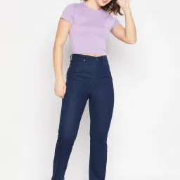 MADAME Mauve Cotton Regular Fit Crop Top image 4