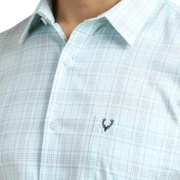 Allen Solly Blue Cotton Slim Fit Checks Shirt image 4