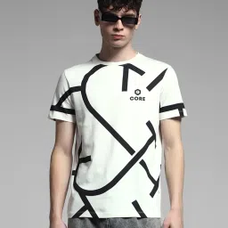 Jack & Jones White Cotton Regular Fit Printed T-Shirt image 4