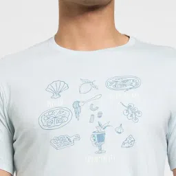 7 Alt By Pantaloons Blue Cotton Slim Fit Printed T-Shirt image 5