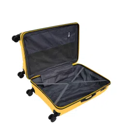 United Colors Of Benetton Wayfarer Yellow Textured Hard Cabin Trolley Bag - 56 Cms image 4