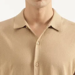 United Colors Of Benetton Beige Pure Cotton Regular Fit Shirt image 4