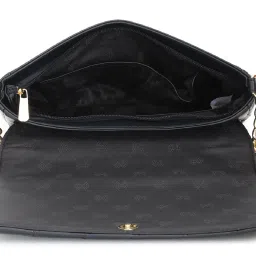 Van Heusen Black Quilted Free Size Sling Handbag image 4