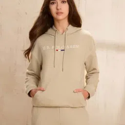 U.S. Polo Assn. Off White Cotton Regular Fit Logo Printed Hoodie-picture-46