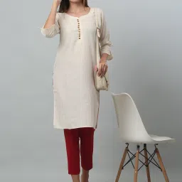 Cantabil Red Cotton Straight Fit Pants image 4