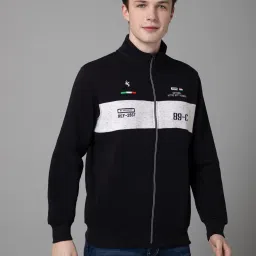 Cantabil Navy Regular Fit Colour Block Sweatshirt image 4