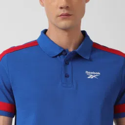 Reebok Blue Regular Fit Sports Polo T-Shirt image 4