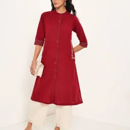 Rangmanch By Pantaloons Red Cotton Regular Fit Kurta image 4