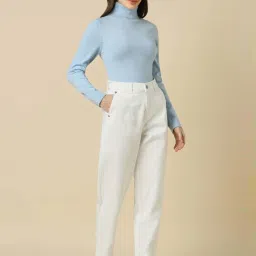Allen Solly White Cotton Mid Rise Jeans image 4
