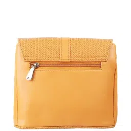 Mochi Yellow Textured Medium Sling Handbag image 3