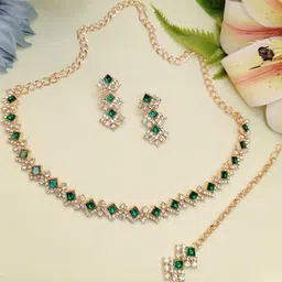 Anouk Rose Gold-Plated Stone-Studded Jewellery Set-picture-26