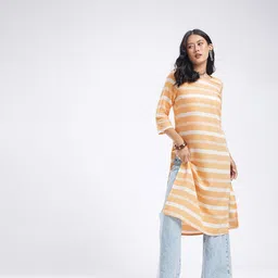 Anouk Rustic Striped Straight Kurta image 2