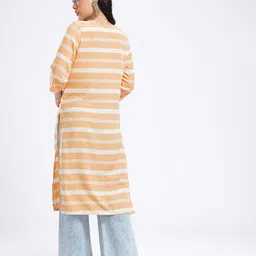 Anouk Rustic Striped Straight Kurta image 3