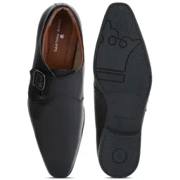 Louis Philippe Men's Black Monk Shoes image 3