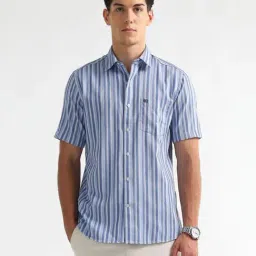 Arrow Sport Blue Striped Slim Fit Shirt-image-94