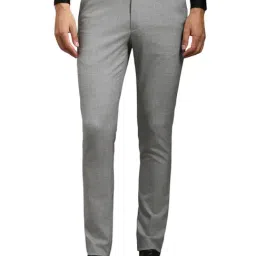 Louis Philippe Grey Slim fit Solid Trousers-picture-27