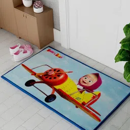 Athom Living Red & Blue Masha & The Bear Printed Anti-Skid Doormats-image-79