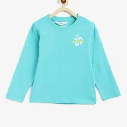 Campana Kids Turquoise Printed Full Sleeves T-Shirt-image-84