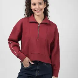 Numero Uno Maroon Fleece Over Sized Sweatshirt-picture-27