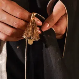 Jaypore Black Cotton Silk Embroidered Collection Dupatta image 4