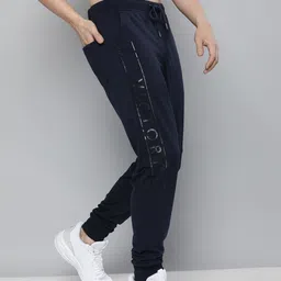 Harvard Men Navy Blue Printed Joggers-image-1