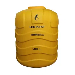 Leo Plast 500 L Blow Moulded Water Tank HDPE Yellow 81.28x76.2 cm for Home-image-72