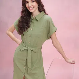 DressBerry Shirt Dress with Belt-picture-15