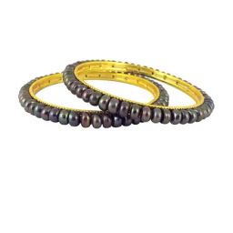 Sri Jagdamba Pearls Golden Alloy Round Bangles-picture-49