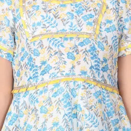 Cutiekins Girls Floral Printed Regular Gotta Patti Kurta with Trousers & With Dupatta image 5