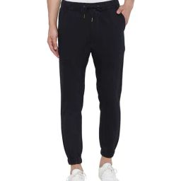 Hypernation Black Regular Fit Mid Rise Joggers-picture-5