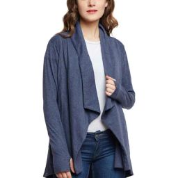 Hypernation Pigeon Blue Full Sleeves Shrug-picture-47