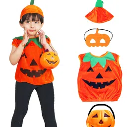 Sarvda Halloween Theme Unisex Pumpkin Costume Set - Orange-image-95