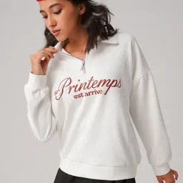 LULU & SKY Typography Printed High Neck Pullover Sweatshirt image 3