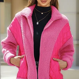 HERE&NOW Women Fleece Woven Jacket-picture-34