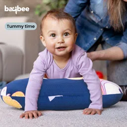 BAYBEE Portable Baby Nursing Feeding Pillow for New Born Baby Breastfeeding with Back Support & Belt - Dark Blue image 2