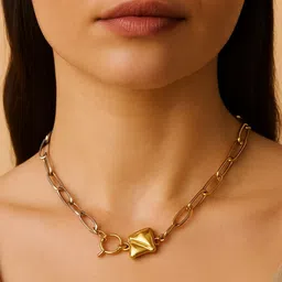 The Jewellery Tale Stainless Steel Gold-Plated Link Minimal Chain image 2