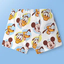 Babyoye Disney Lycra Knit Gold Foil Detailing Trunks With Mickey & Friend Graphics Pack Of 2 - White image 3