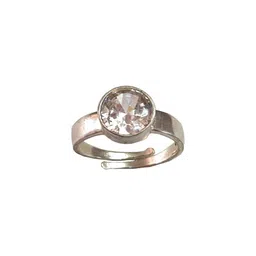 elitemart Silver-Plated Brass Zircon Finger Ring-image-30